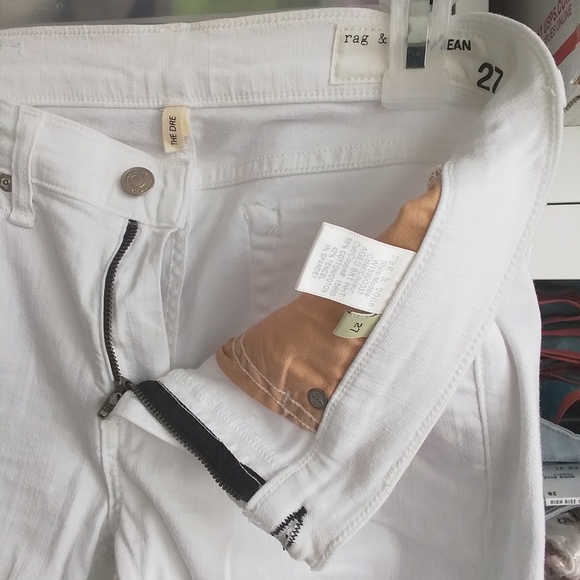 Rag & Bone The DRE Boyfriend Skinny White Jeans NWT - Picture 6 of 14